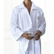 Plain Weaving Square Collar Luxury Hotel Bathrobes White for men images