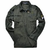 Fashion Cotton Police Casual Mens Cargo Shirt With Solid Color images