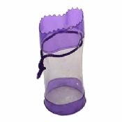 Purple Clear PVC Bags With Drawstring images