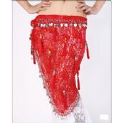 Attractive Red Lace Belly Dance Hip Scarves images