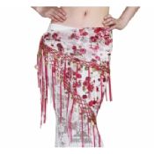 Mousseline de soie de la danse du ventre hanche foulards Rose Printing images