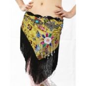 Satin classique maille Tassel Belly Dancing Hip écharpe avec lattern en forme de palpes images