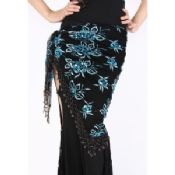 Simple Belly Dance Hip Scarves With Embroidered Flower images