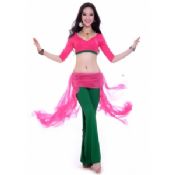 Soft Crystal Ity Cotton Silk Belly Dance Practice Wear images