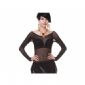 Classic Spandex Mesh Belly Dancing Tops With Long Sleeve In Transparent Black small picture