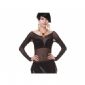 Mesh Spandex classique baladi Tops avec manches longues en noir Transparent small picture