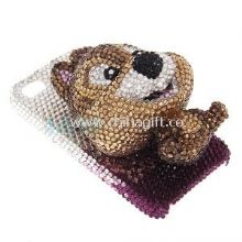 Brown 3D cute bear diamond custom apple iphone 4 hard case images