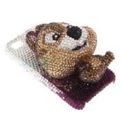 Brown 3D cute bear diamond custom apple iphone 4 hard case images