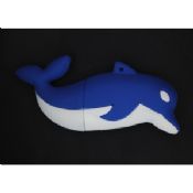 USB Version 2.0 Cute Dolphin Blue / White Cartoon USB Flash Drive images