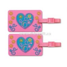 Eco-Friendly Silicone Luggage Tag With Heart Pattern images