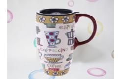 Tazza di ceramica di vetro con coperchio images