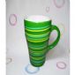 Green yellow stripe print mug small picture