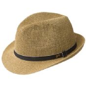 Mens straw hat with binding images