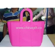 Pink Skull Top Handle Silicone Handbag Shopping Tote images