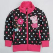 Linda peppa pig e flores bordado bebê menina hoody jaqueta nova images