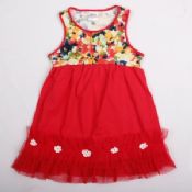 Girl salmon cute dresses with applique kids princess tutu dress images