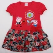 Niños peppa adorable cerdo con vestido de fiesta bordado túnica superior chica images