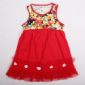 Girl salmon cute dresses with applique kids princess tutu dress small picture