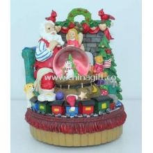 Resin christmas tree and father Water/Snow Globes music box with hand painting images