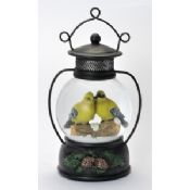 Decorative musical Water/Snow Globes with birds in the ball images