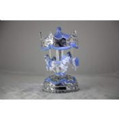 Silver Plating Blue Carousel Music Box images