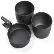 4pcs die cast el cookware de aluminio con mango anti-caliente images