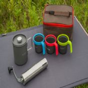Outdoor portable flute camping coffee bean grinder set images