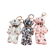 Bear plush toy keychain women gift punk crystal key ring manufacturer for handbag images