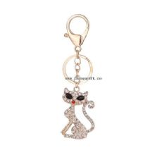 Fox metal keychain rhinestone keychains custom key ring images