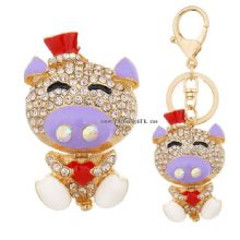 Little cute pig keychain rhinestone keychain souvenir key chai images