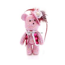 New bear keychain chain accessories wholesale crystal keychain images