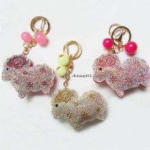 Personalized Jeweled rhinestone keychains cheap rhinestone keychain rhinestone sheep shape images