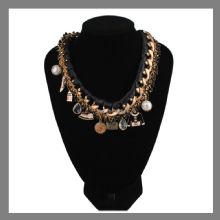 Weave chain necklace clock pearl multielement pendant images