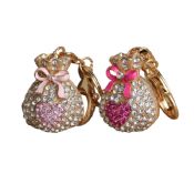 Crystal purse keychain rhinestone handbag shaped pouch money keychain images