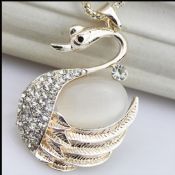 Collier de chaîne mode élégante cygne opale diamants images