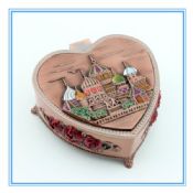 قلب الاتحاد الأوروبي أزياء تصميم هدية الزفاف الفاخرة معدني مربع مربع كعكة الزفاف images