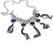 Female style trendy diamond metal fringe necklace images