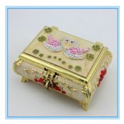 Cadeaux de mariage de placage à l&#39;or de cygne design avec boîte d&#39;affichage de bijoux diamant velours pour collier images