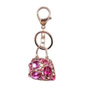 Hot wholesale bags woman rhinestone keychain wedding souvenirs key ring images