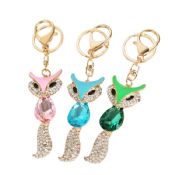 New charm hot selling items fox shape rhinestone keychain images