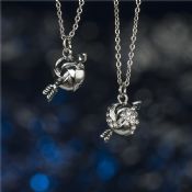 Cadeau de Saint Valentin pendentif collier, argent cou chaîne dessins images