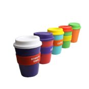 BPA free pp plastic coffee cup with lid images