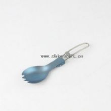 Folding titanium camping spork images