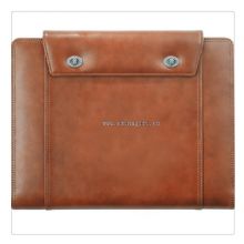 Twist-Lock Tri-Fold mörkbrun PU läder mode Design Portfolio images