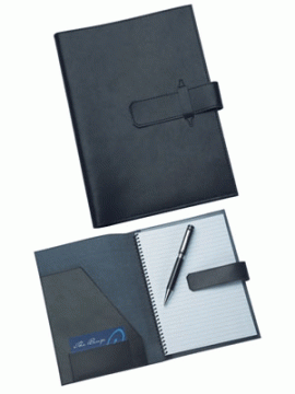 A5 Leather Pad Cover In Black