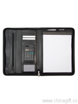 Foolscap PU compendium with calculator