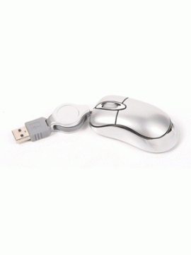 Mini Silver Retractable Mouse