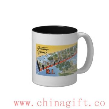 Greetings from Providence, RI Two-Tone Coffee Mug