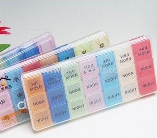 Colorful 21 comparments pill box