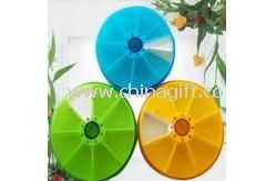 Travel round medication pill box